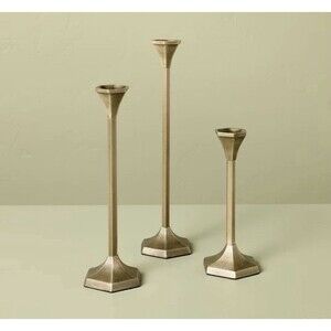 3pk Brass Candlestick Set - Hearth & Hand with Magnolia